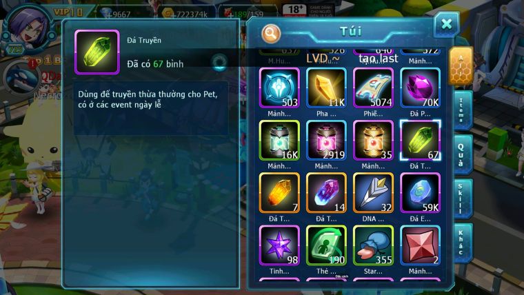 Mã : #TTS7001 - S1266 - BXH3 - Top4-8 C20 -  1775S - Tapu Bulu Cực Khủng Diancie + Palkia Max Nhiều Pet HT Bc