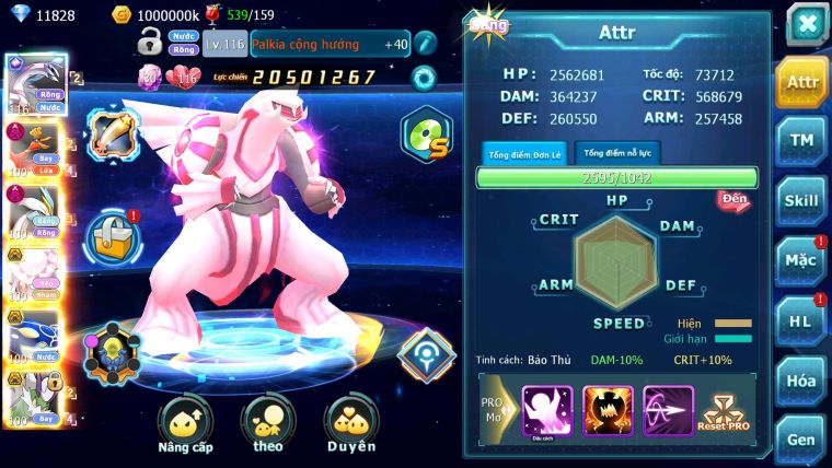 Mã : #TTS7012 - S957 - BXH : 15 - 11K8 KC - Pal Cộng Hưởng Full SS Ho-oh White Dnm Nhiều Pet Bá Chủ