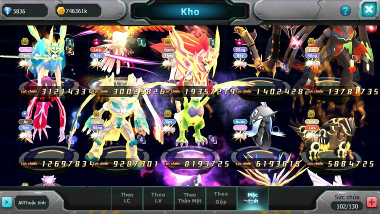 Mã : #TTS7024 - S1322 - BXH: 10 - V15 - 1128S - Vua Kiếm Khiên Bá Chủ Ho-oh CHD Yvetal CH Ray Dnm Cặp Z100 Bá Chủ