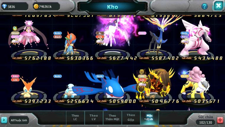 Mã : #TTS7024 - S1322 - BXH: 10 - V15 - 1128S - Vua Kiếm Khiên Bá Chủ Ho-oh CHD Yvetal CH Ray Dnm Cặp Z100 Bá Chủ