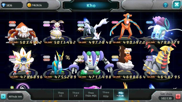 Mã : #TTS7024 - S1322 - BXH: 10 - V15 - 1128S - Vua Kiếm Khiên Bá Chủ Ho-oh CHD Yvetal CH Ray Dnm Cặp Z100 Bá Chủ