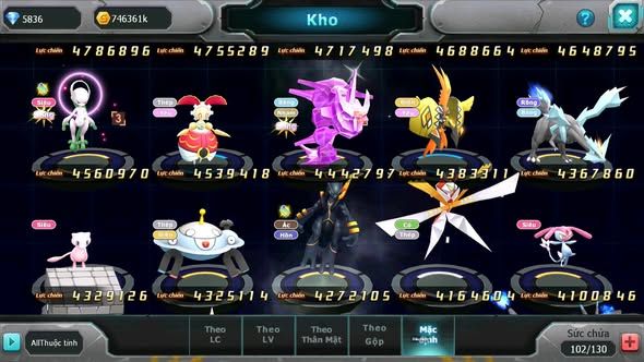 Mã : #TTS7024 - S1322 - BXH: 10 - V15 - 1128S - Vua Kiếm Khiên Bá Chủ Ho-oh CHD Yvetal CH Ray Dnm Cặp Z100 Bá Chủ