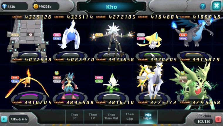 Mã : #TTS7024 - S1322 - BXH: 10 - V15 - 1128S - Vua Kiếm Khiên Bá Chủ Ho-oh CHD Yvetal CH Ray Dnm Cặp Z100 Bá Chủ