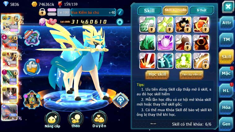 Mã : #TTS7024 - S1322 - BXH: 10 - V15 - 1128S - Vua Kiếm Khiên Bá Chủ Ho-oh CHD Yvetal CH Ray Dnm Cặp Z100 Bá Chủ
