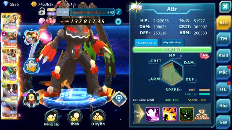 Mã : #TTS7024 - S1322 - BXH: 10 - V15 - 1128S - Vua Kiếm Khiên Bá Chủ Ho-oh CHD Yvetal CH Ray Dnm Cặp Z100 Bá Chủ