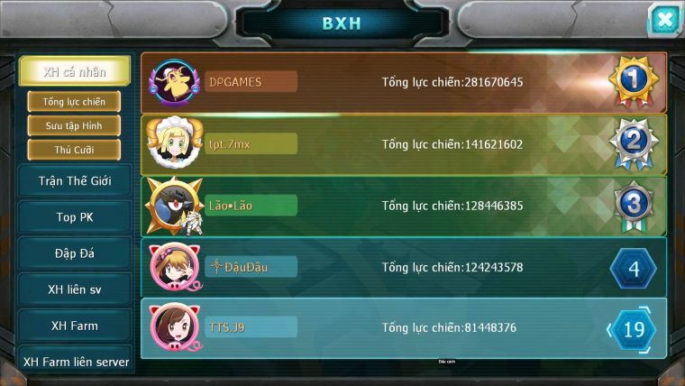 Mã : #TTS7024 - S1322 - BXH: 10 - V15 - 1128S - Vua Kiếm Khiên Bá Chủ Ho-oh CHD Yvetal CH Ray Dnm Cặp Z100 Bá Chủ