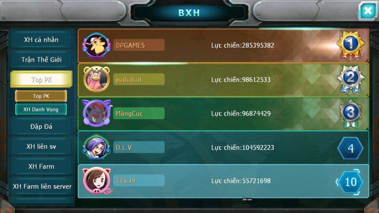Mã : #TTS7024 - S1322 - BXH: 10 - V15 - 1128S - Vua Kiếm Khiên Bá Chủ Ho-oh CHD Yvetal CH Ray Dnm Cặp Z100 Bá Chủ