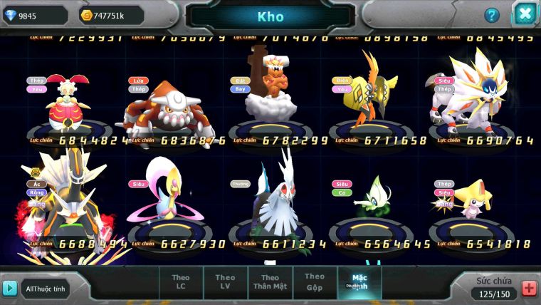 Mã : #TTS7022 - S804 - BXH : 3 - TOP6-8/C13 - V15 - WB & Ho-oh CHD Yvetal CH Rayquaza Dnm Nhiều Pet BC