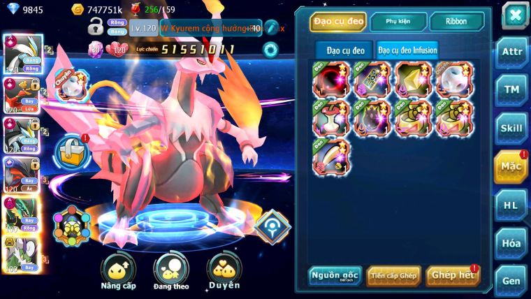 Mã : #TTS7022 - S804 - BXH : 3 - TOP6-8/C13 - V15 - WB & Ho-oh CHD Yvetal CH Rayquaza Dnm Nhiều Pet BC