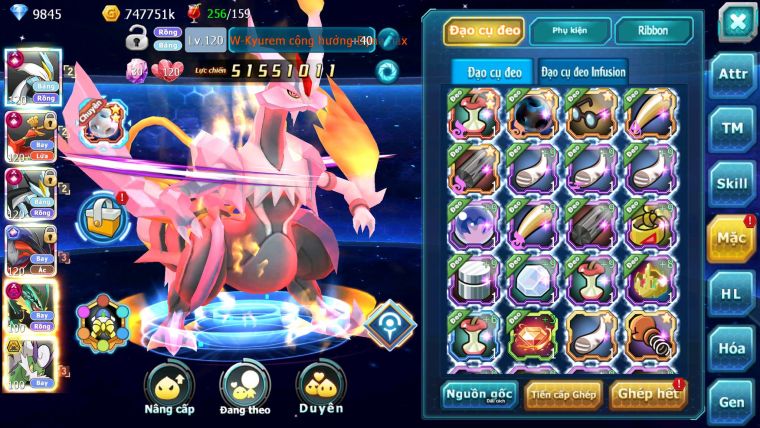 Mã : #TTS7022 - S804 - BXH : 3 - TOP6-8/C13 - V15 - WB & Ho-oh CHD Yvetal CH Rayquaza Dnm Nhiều Pet BC