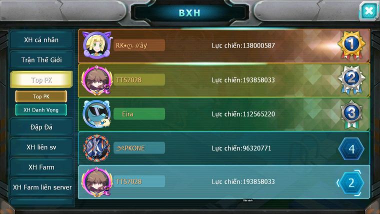 Mã : #TTS7028 - S511 - BXH: 1-2 - Top2/C8 - V20 - 4095S - 154K KC - White & Black &Ho-oh & Diancie & Lugia & Yvetal Max Trạng Thái Nhiều Pet Nạp