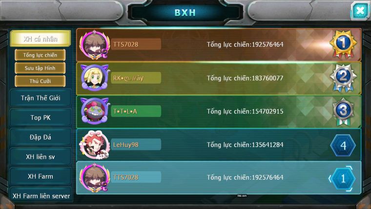 Mã : #TTS7028 - S511 - BXH: 1-2 - Top2/C8 - V20 - 4095S - 154K KC - White & Black &Ho-oh & Diancie & Lugia & Yvetal Max Trạng Thái Nhiều Pet Nạp