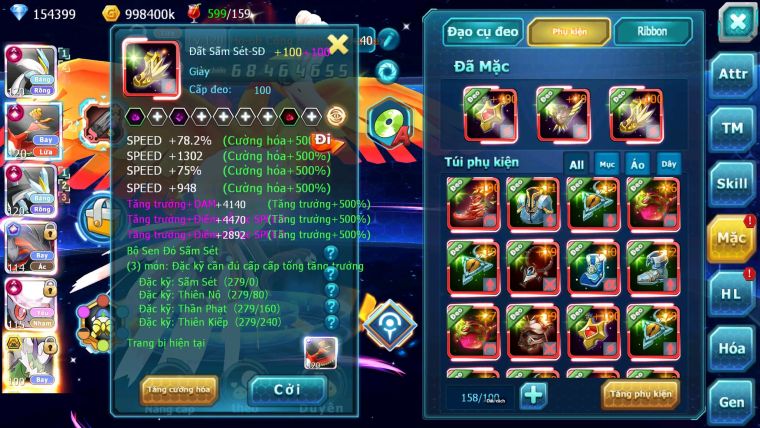 Mã : #TTS7028 - S511 - BXH: 1-2 - Top2/C8 - V20 - 4095S - 154K KC - White & Black &Ho-oh & Diancie & Lugia & Yvetal Max Trạng Thái Nhiều Pet Nạp