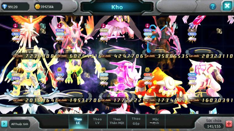 Mã : #TTS7042 - S650 - BXH: 3 - TOP3-4/C11 - 5K8 Sách - 100K KC - Ho-oh WB Diancie Yvetal Lugia Max Trạng Thái Meganec Nhiều Pet Khủng