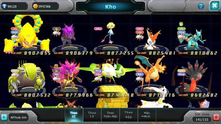 Mã : #TTS7042 - S650 - BXH: 3 - TOP3-4/C11 - 5K8 Sách - 100K KC - Ho-oh WB Diancie Yvetal Lugia Max Trạng Thái Meganec Nhiều Pet Khủng