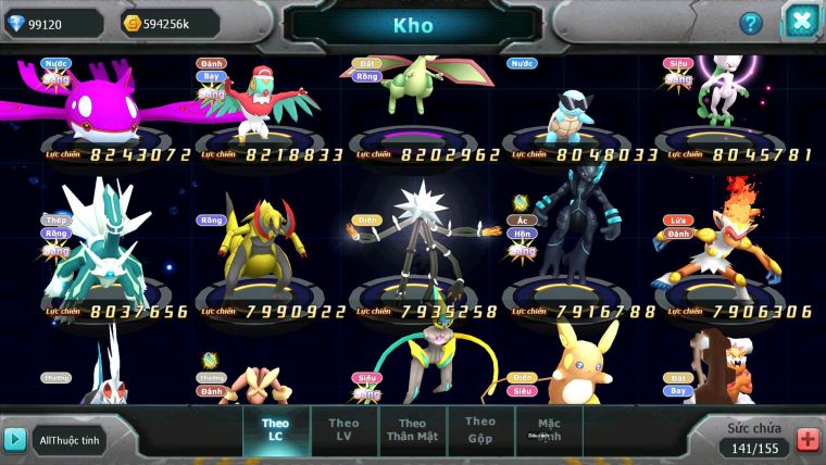 Mã : #TTS7042 - S650 - BXH: 3 - TOP3-4/C11 - 5K8 Sách - 100K KC - Ho-oh WB Diancie Yvetal Lugia Max Trạng Thái Meganec Nhiều Pet Khủng