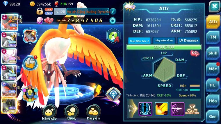 Mã : #TTS7042 - S650 - BXH: 3 - TOP3-4/C11 - 5K8 Sách - 100K KC - Ho-oh WB Diancie Yvetal Lugia Max Trạng Thái Meganec Nhiều Pet Khủng