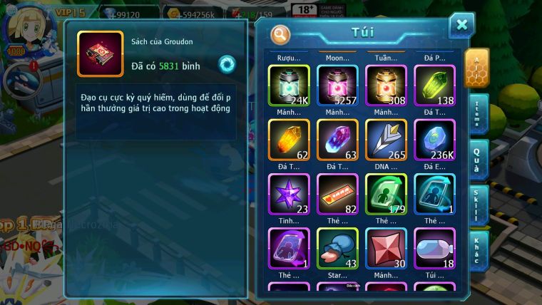 Mã : #TTS7042 - S650 - BXH: 3 - TOP3-4/C11 - 5K8 Sách - 100K KC - Ho-oh WB Diancie Yvetal Lugia Max Trạng Thái Meganec Nhiều Pet Khủng