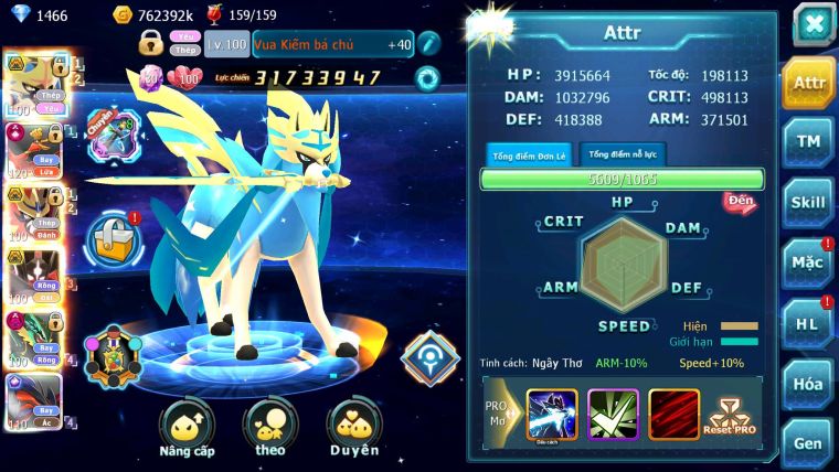 Mã: #TTS7040 - S1322 - BXH: 19/11 - 1128S - V15 - Vua Kiếm Khiên Ho-oh CHD Yvetal CH Bộ Đôi Z Bá Chủ Ray Dnm
