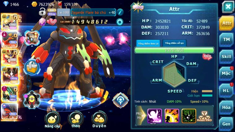 Mã: #TTS7040 - S1322 - BXH: 19/11 - 1128S - V15 - Vua Kiếm Khiên Ho-oh CHD Yvetal CH Bộ Đôi Z Bá Chủ Ray Dnm