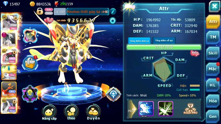 Mã : #TTS7039 - S1730 - V11 - 2666S - 15K KC - Mew Giap Bá Chủ Arc Thép Dnm Tapulele Bc latios latias Bc