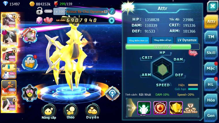 Mã : #TTS7039 - S1730 - V11 - 2666S - 15K KC - Mew Giap Bá Chủ Arc Thép Dnm Tapulele Bc latios latias Bc