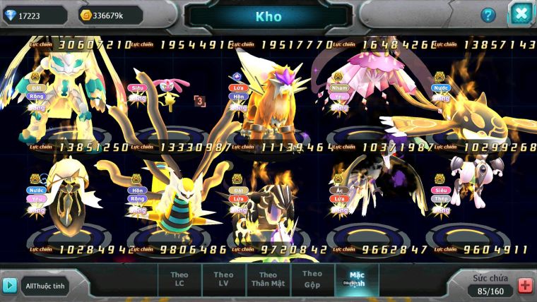 Mã : #TTS7036 - S979 - BXH: 2 - TOP3-4/C16 - V19 - 2148S - Black White Ho-oh CHD Vua Kiếm Dnm Khiên Bc Metal Dnm Nhiều Pet Bá Chủ