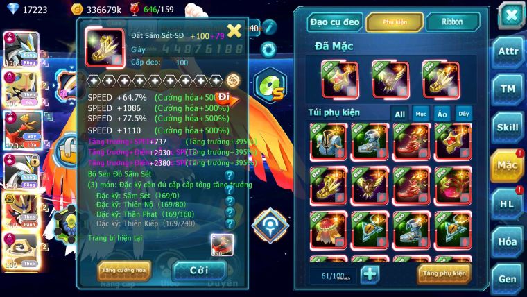 Mã : #TTS7036 - S979 - BXH: 2 - TOP3-4/C16 - V19 - 2148S - Black White Ho-oh CHD Vua Kiếm Dnm Khiên Bc Metal Dnm Nhiều Pet Bá Chủ