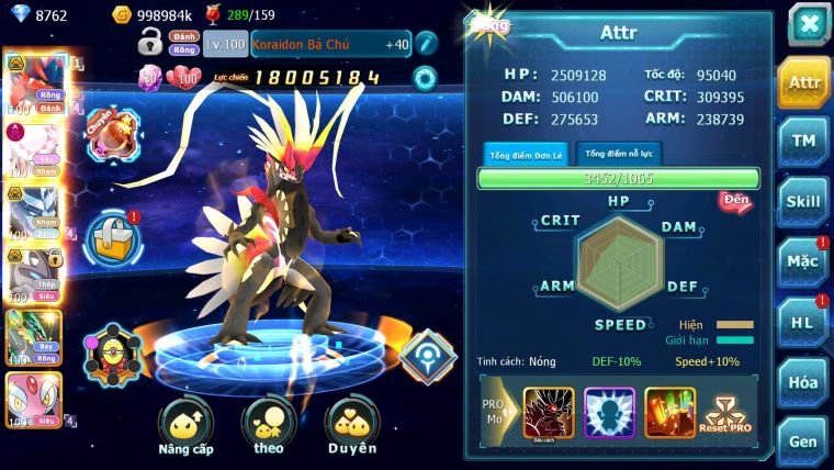 Mã : #TTS7034 - S1607 - BXH: 59 - Koraidon Bá Chủ Diancie Dnm Rắn Băng Mew Giap Cặp Lati Bá Chủ