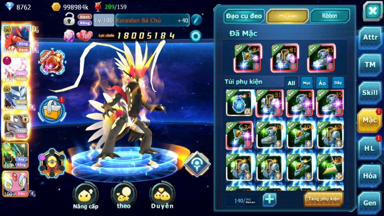 Mã : #TTS7034 - S1607 - BXH: 59 - Koraidon Bá Chủ Diancie Dnm Rắn Băng Mew Giap Cặp Lati Bá Chủ