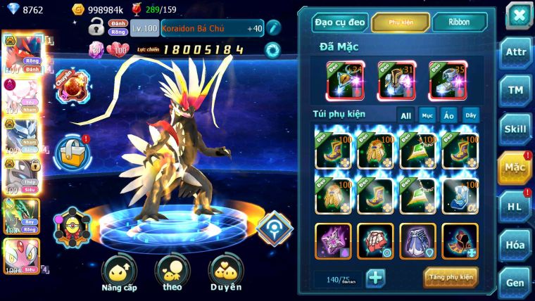 Mã : #TTS7034 - S1607 - BXH: 59 - Koraidon Bá Chủ Diancie Dnm Rắn Băng Mew Giap Cặp Lati Bá Chủ