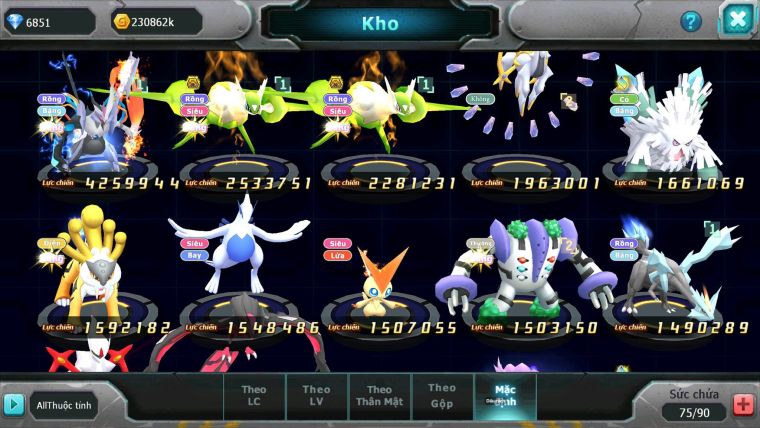 Mã : #TTS7033 - S1858 - BXH: 9 - V5 - Unvoa Cặp Latias latios Bá Chủ Sáng Thế Lugia Nhiều Pet Legend