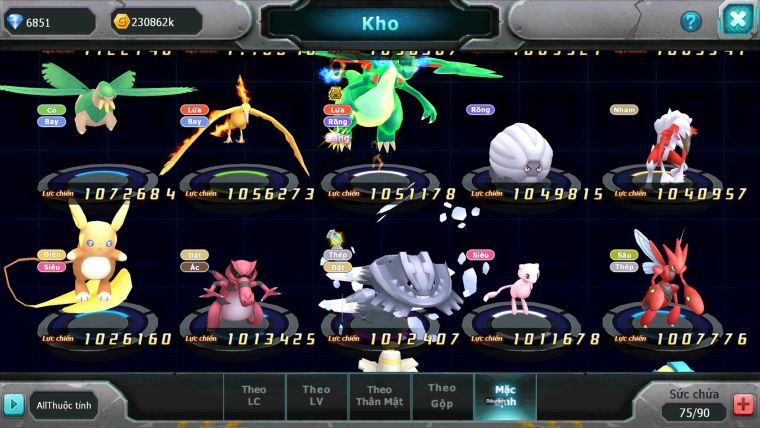 Mã : #TTS7033 - S1858 - BXH: 9 - V5 - Unvoa Cặp Latias latios Bá Chủ Sáng Thế Lugia Nhiều Pet Legend