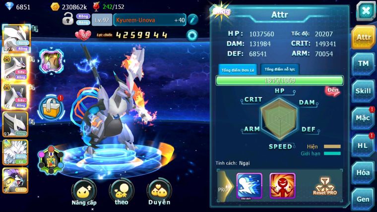 Mã : #TTS7033 - S1858 - BXH: 9 - V5 - Unvoa Cặp Latias latios Bá Chủ Sáng Thế Lugia Nhiều Pet Legend