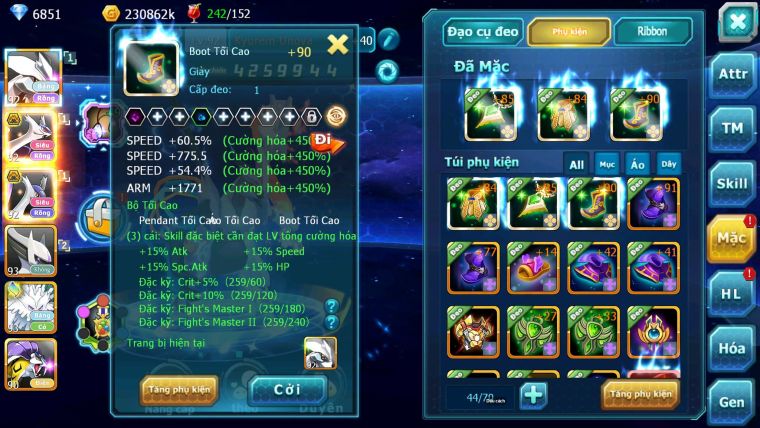 Mã : #TTS7033 - S1858 - BXH: 9 - V5 - Unvoa Cặp Latias latios Bá Chủ Sáng Thế Lugia Nhiều Pet Legend