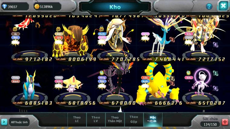 Mã : #TTS7032 - S968 - BXH: 20/PK9 - V15 - 1493S - 39K KC - Vua Kiếm & Khiên Bá Chủ Ho-oh Dnm Unvoa WB Bá Chủ Nhiều Pet Huyền Thoại