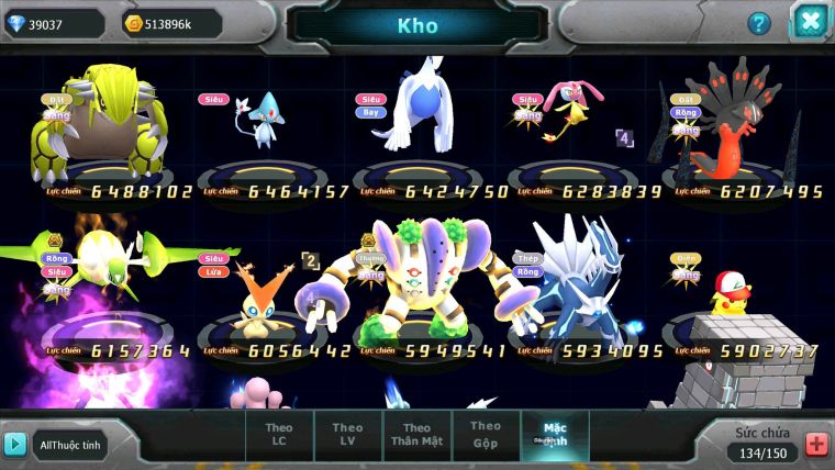 Mã : #TTS7032 - S968 - BXH: 20/PK9 - V15 - 1493S - 39K KC - Vua Kiếm & Khiên Bá Chủ Ho-oh Dnm Unvoa WB Bá Chủ Nhiều Pet Huyền Thoại