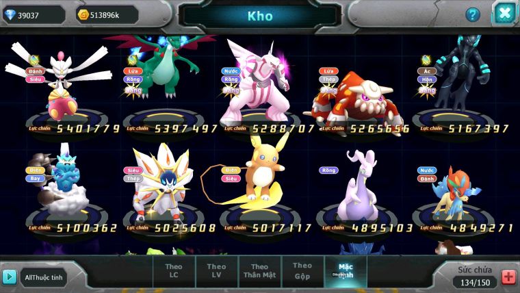 Mã : #TTS7032 - S968 - BXH: 20/PK9 - V15 - 1493S - 39K KC - Vua Kiếm & Khiên Bá Chủ Ho-oh Dnm Unvoa WB Bá Chủ Nhiều Pet Huyền Thoại