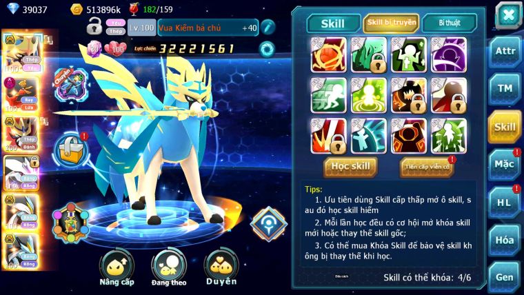 Mã : #TTS7032 - S968 - BXH: 20/PK9 - V15 - 1493S - 39K KC - Vua Kiếm & Khiên Bá Chủ Ho-oh Dnm Unvoa WB Bá Chủ Nhiều Pet Huyền Thoại