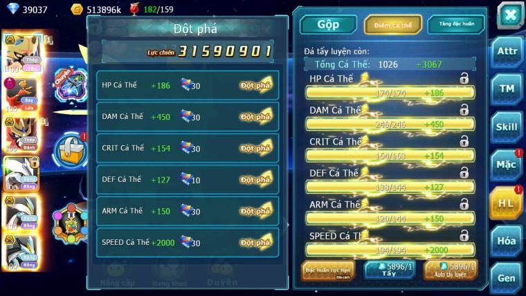 Mã : #TTS7032 - S968 - BXH: 20/PK9 - V15 - 1493S - 39K KC - Vua Kiếm & Khiên Bá Chủ Ho-oh Dnm Unvoa WB Bá Chủ Nhiều Pet Huyền Thoại
