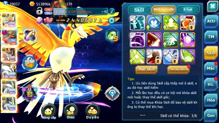 Mã : #TTS7032 - S968 - BXH: 20/PK9 - V15 - 1493S - 39K KC - Vua Kiếm & Khiên Bá Chủ Ho-oh Dnm Unvoa WB Bá Chủ Nhiều Pet Huyền Thoại