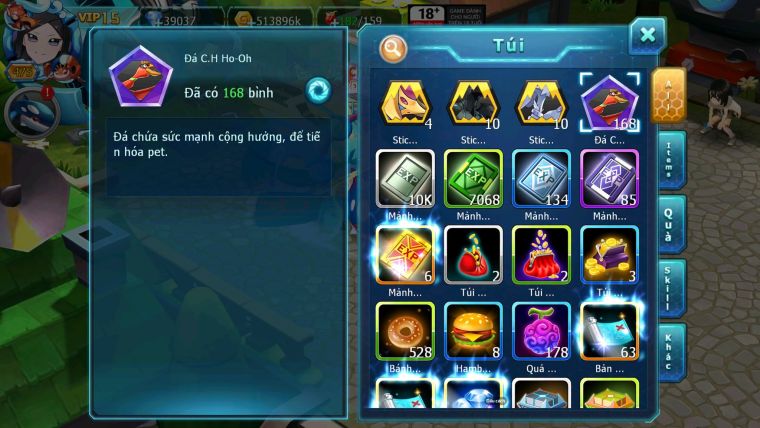 Mã : #TTS7032 - S968 - BXH: 20/PK9 - V15 - 1493S - 39K KC - Vua Kiếm & Khiên Bá Chủ Ho-oh Dnm Unvoa WB Bá Chủ Nhiều Pet Huyền Thoại