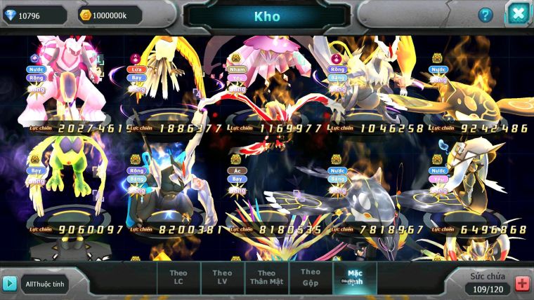 Mã : #TTS7047 - S957 - bxh: 15 - Palkia CH Ho-oh Dnm Diancie wb nhiều pet bá chủ hot