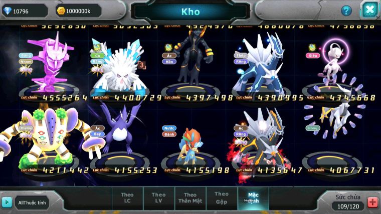 Mã : #TTS7047 - S957 - bxh: 15 - Palkia CH Ho-oh Dnm Diancie wb nhiều pet bá chủ hot