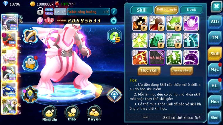 Mã : #TTS7047 - S957 - bxh: 15 - Palkia CH Ho-oh Dnm Diancie wb nhiều pet bá chủ hot