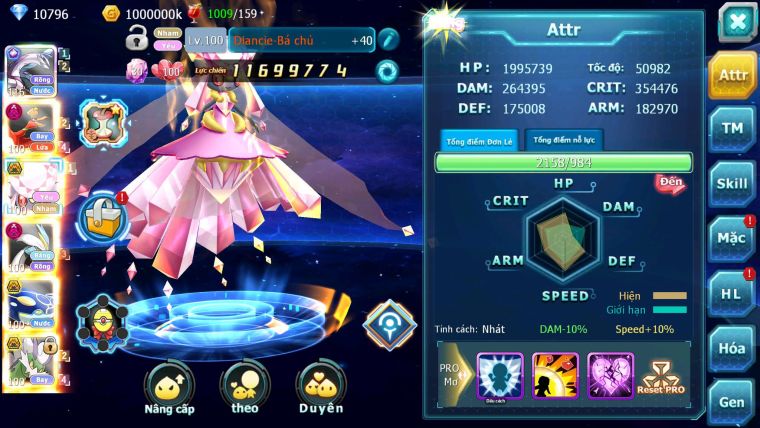 Mã : #TTS7047 - S957 - bxh: 15 - Palkia CH Ho-oh Dnm Diancie wb nhiều pet bá chủ hot