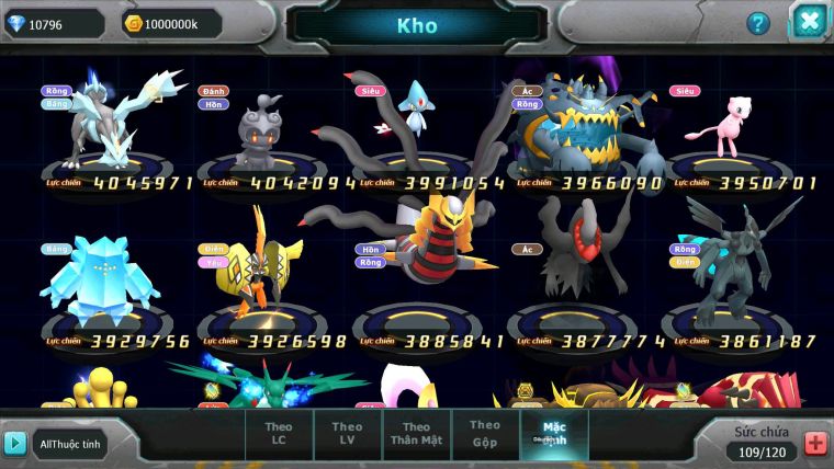 Mã : #TTS7047 - S957 - bxh: 15 - Palkia CH Ho-oh Dnm Diancie wb nhiều pet bá chủ hot