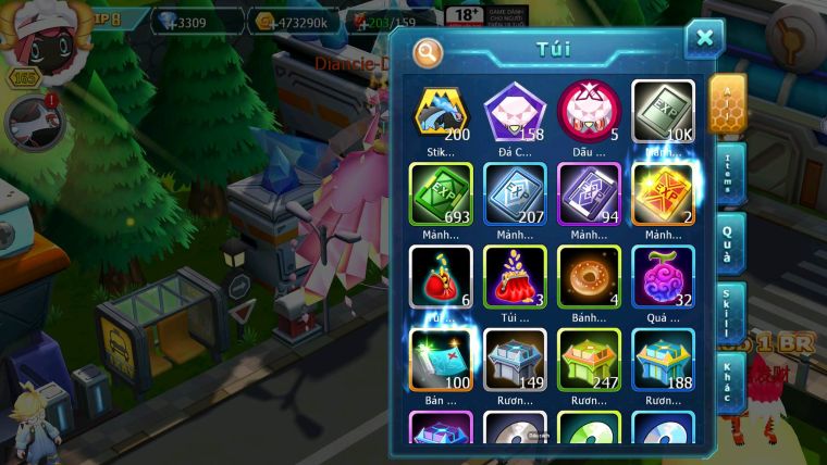 Mã : #TTS7048 - S1801 - V8 - Nữa Con Diancie CH Team Yêu Bá Chủ Nhiều Pet HT