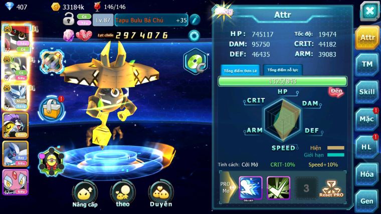 Mã : #TTS7049 - S1915 - V7 - BXH: 11 - Tapu Bulu Bá Chủ Celebi Bc Rắn Băng Bc Raikou Đua top ngon