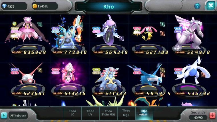 Mã : #TTS7050 - S1737 - V4 - Diancie Tapu fini Unvoa Palkia nhiều pet huyền thoại